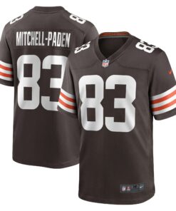 Men's Cleveland Browns Zaire Mitchell-Paden Brown Team Game Jersey JS5474 nicesnker