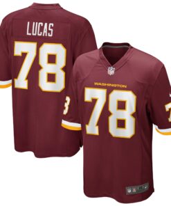 Men's Cornelius Lucas Washington Football Team Burgundy Game Player Jersey JS6414 nicesnker