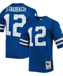 Men's Dallas Cowboys 1971 Roger Staubach Mitchell & Ness Royal Throwback Retired Player Jersey JS8337 nicesnker