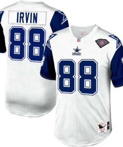 Men's Dallas Cowboys 1994 Michael Irvin Mitchell & Ness White Throwback Retired Player Jersey JS4553 nicesnker