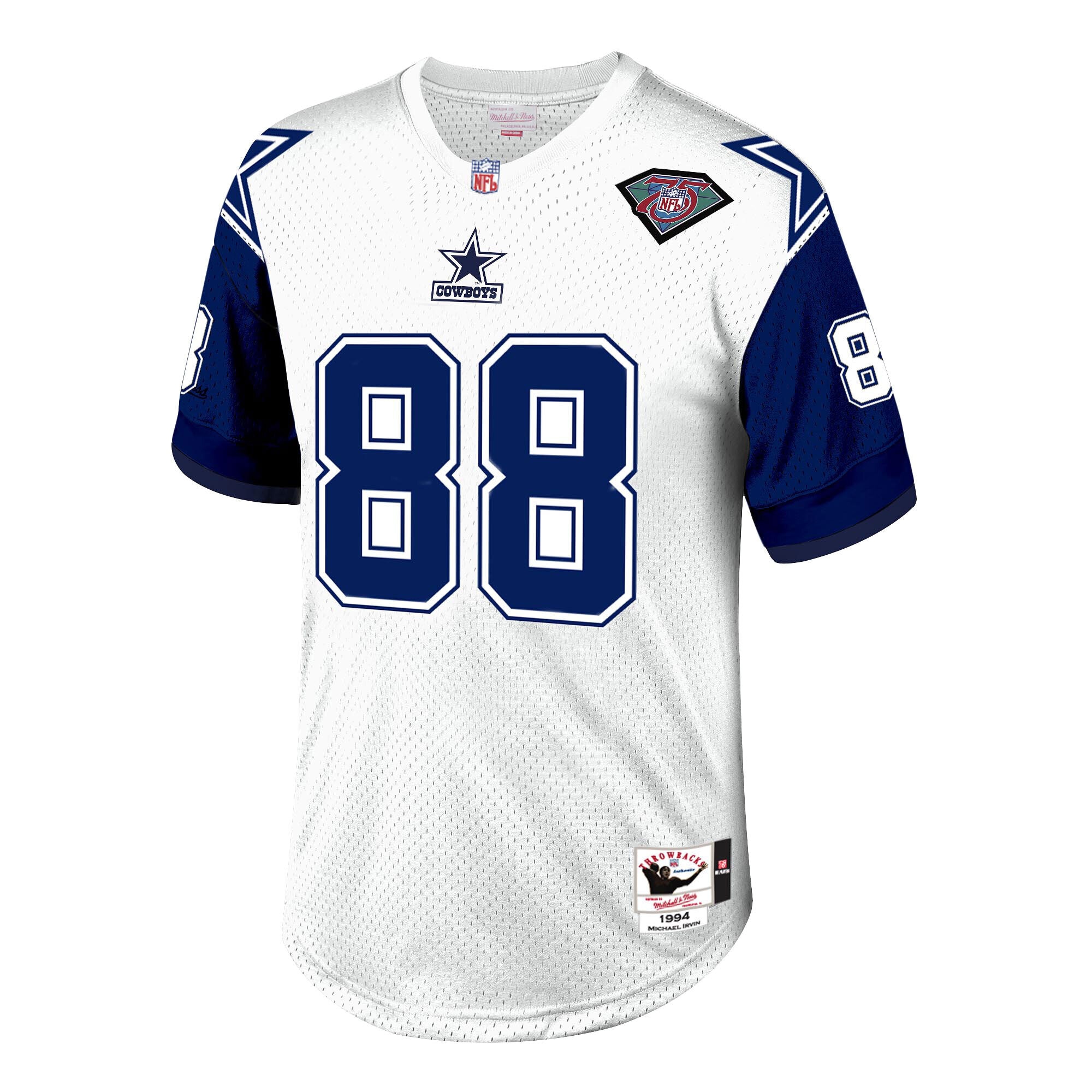 Men's Dallas Cowboys 1994 Michael Irvin Mitchell & Ness White Throwback Retired Player Jersey JS4553 nicesnker - Image 2