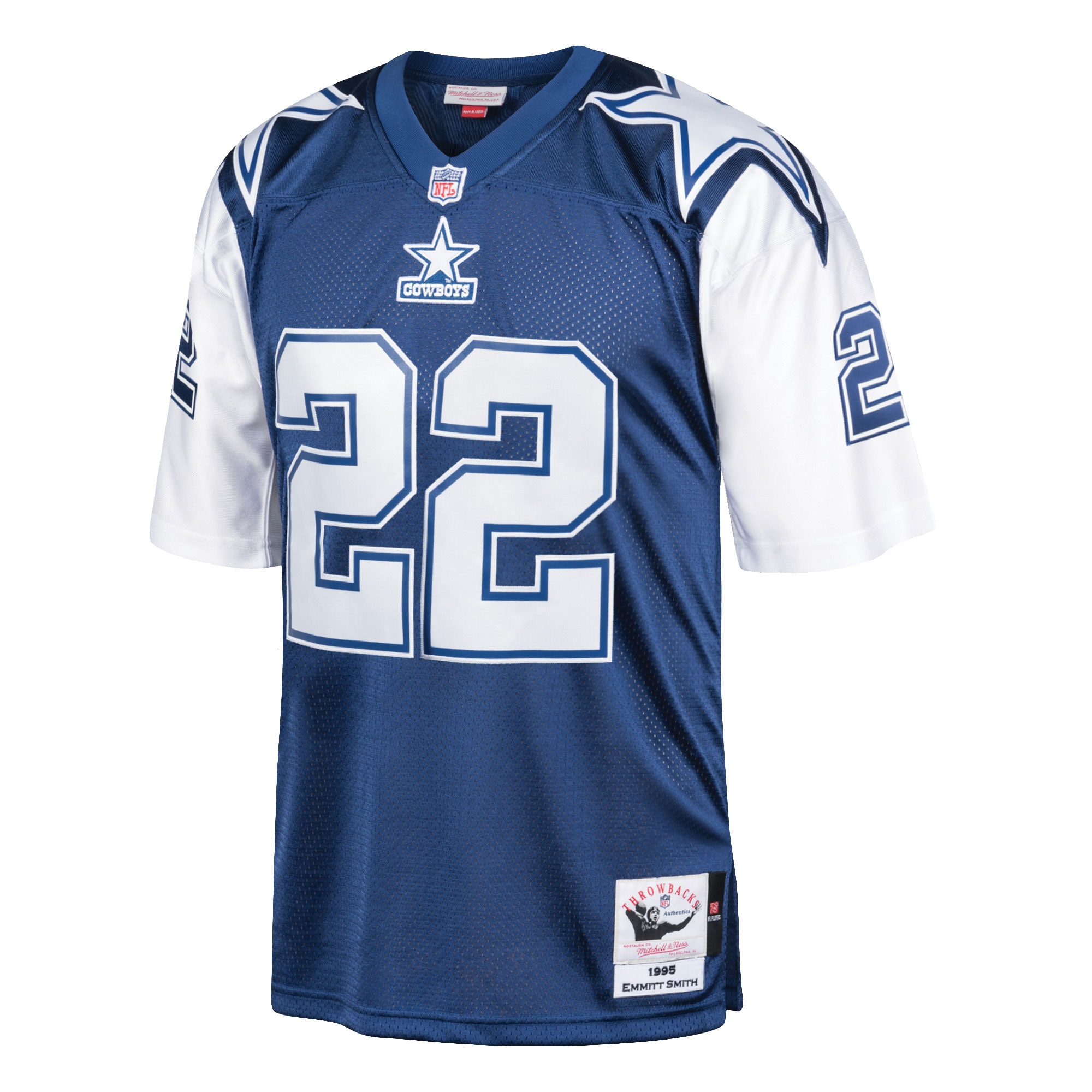 Men's Dallas Cowboys 1995 Emmitt Smith Mitchell & Ness Navy Throwback Retired Player Jersey JS7202 nicesnker - Image 2