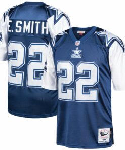 Men's Dallas Cowboys 1995 Emmitt Smith Mitchell & Ness Navy Throwback Retired Player Jersey JS7202 nicesnker