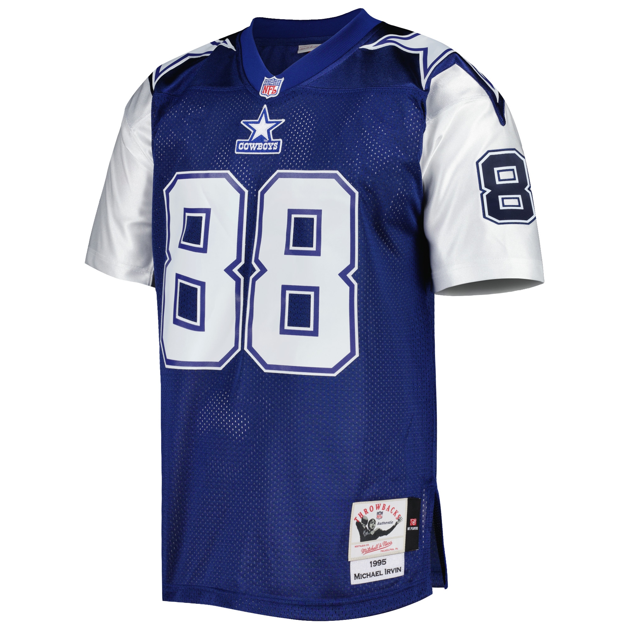 Men's Dallas Cowboys 1995 Michael Irvin Mitchell & Ness Navy Throwback Retired Player Jersey JS3805 nicesnker - Image 2