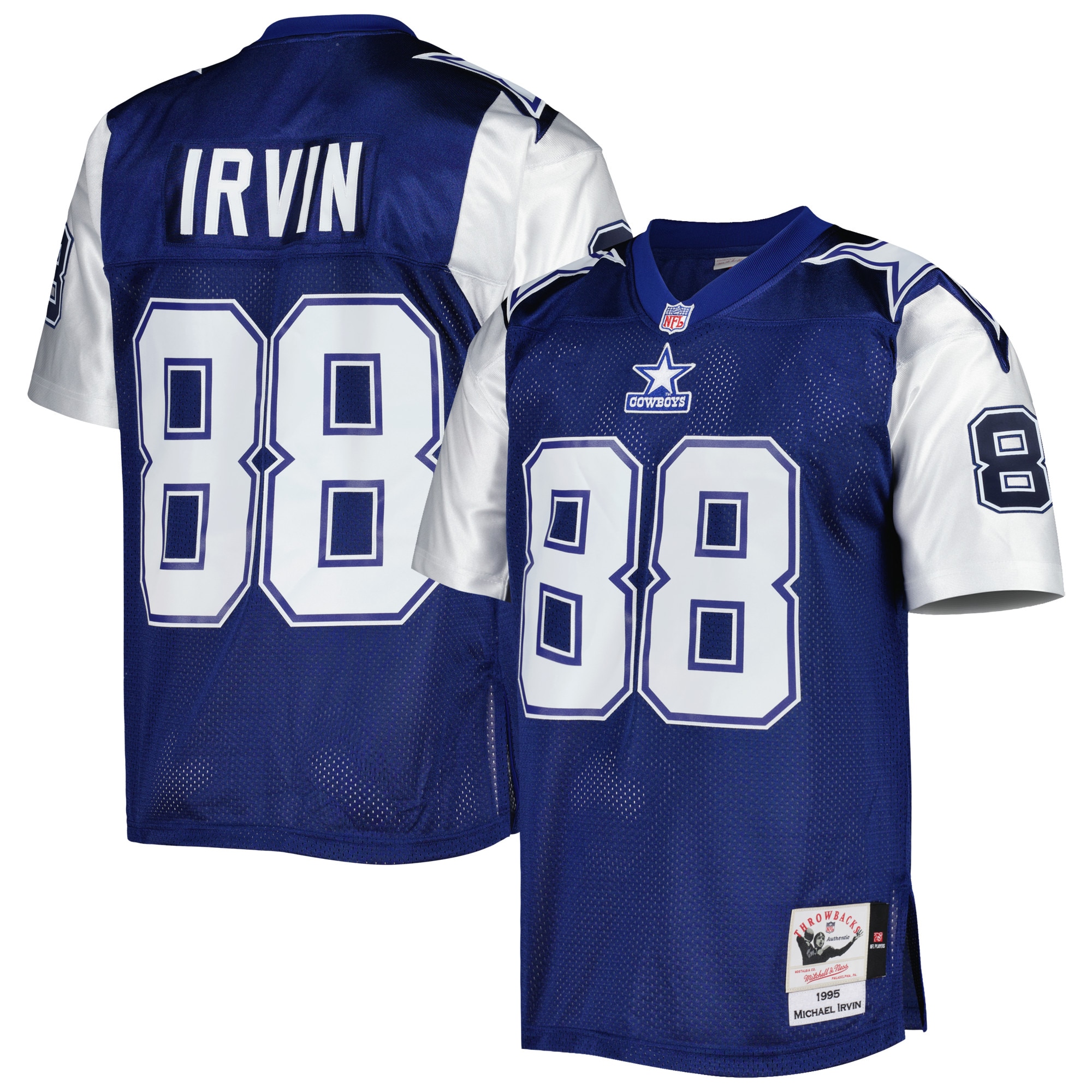 Men's Dallas Cowboys 1995 Michael Irvin Mitchell & Ness Navy Throwback Retired Player Jersey JS3805 nicesnker