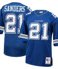 Men's Dallas Cowboys 1996 Deion Sanders Mitchell & Ness Royal Throwback Retired Player Jersey JS7584 nicesnker