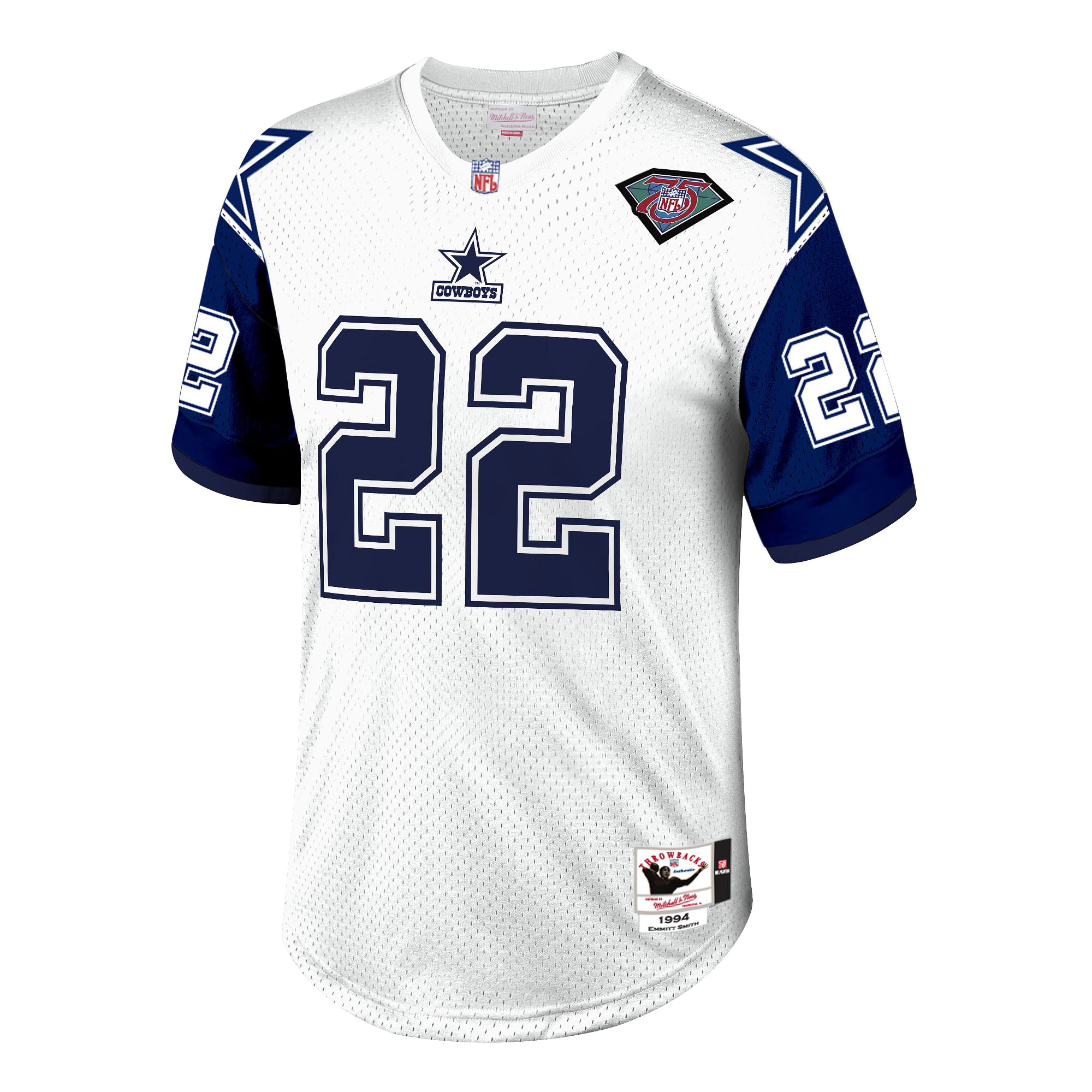 Men's Dallas Cowboys 1996 Emmitt Smith Mitchell & Ness White Throwback Retired Player Jersey JS6580 nicesnker - Image 2