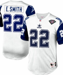 Men's Dallas Cowboys 1996 Emmitt Smith Mitchell & Ness White Throwback Retired Player Jersey JS6580 nicesnker