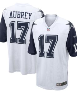 Men's Dallas Cowboys Brandon Aubrey White Alternate Game Jersey JS3748 nicesnker