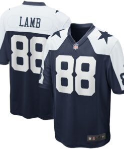 Men's Dallas Cowboys CeeDee Lamb Navy Alternate Game Team Jersey JS7528 nicesnker