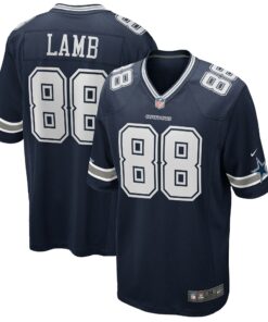Men's Dallas Cowboys CeeDee Lamb Navy Game Jersey JS7123 nicesnker