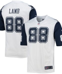 Men's Dallas Cowboys CeeDee Lamb White Alternate Game Jersey JS3690 nicesnker