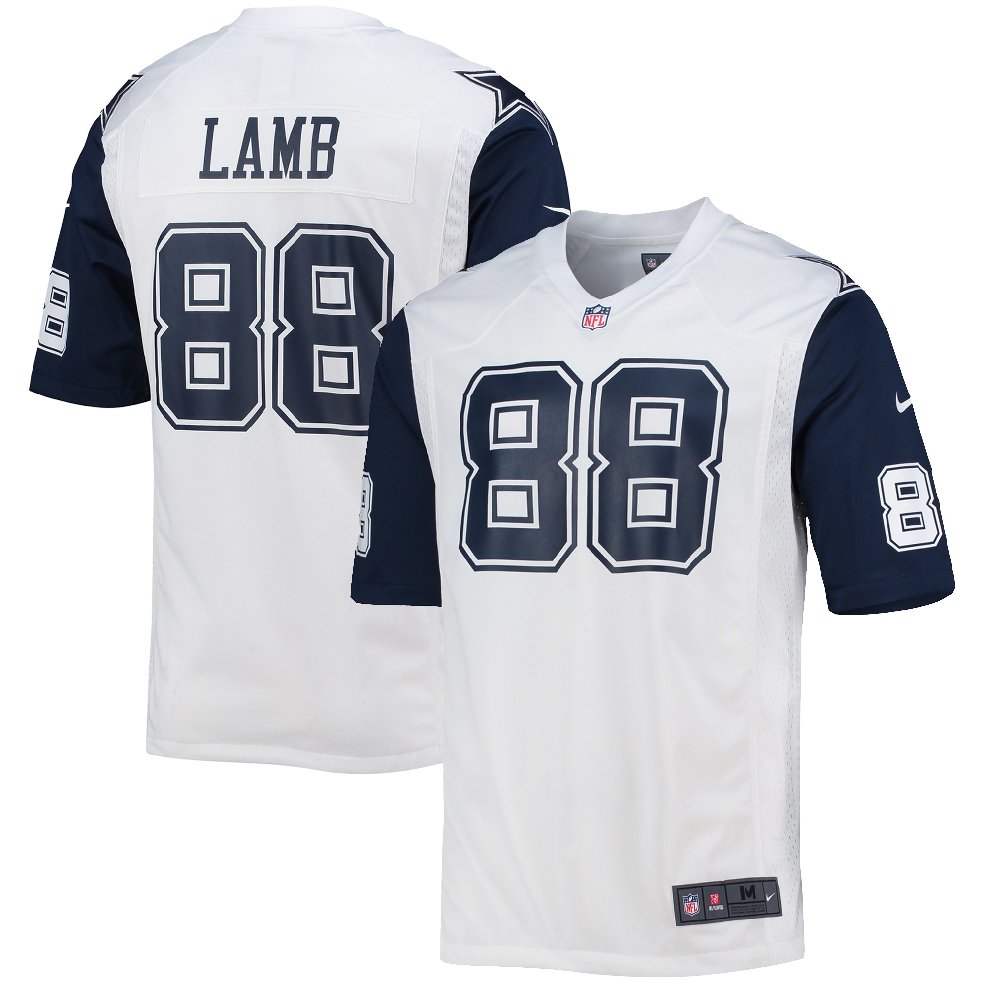 Men's Dallas Cowboys CeeDee Lamb White Alternate Game Jersey JS3690 nicesnker