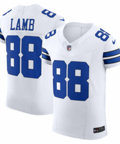 Men's Dallas Cowboys CeeDee Lamb White Vapor F.U.S.E. Elite Jersey JS6625 nicesnker