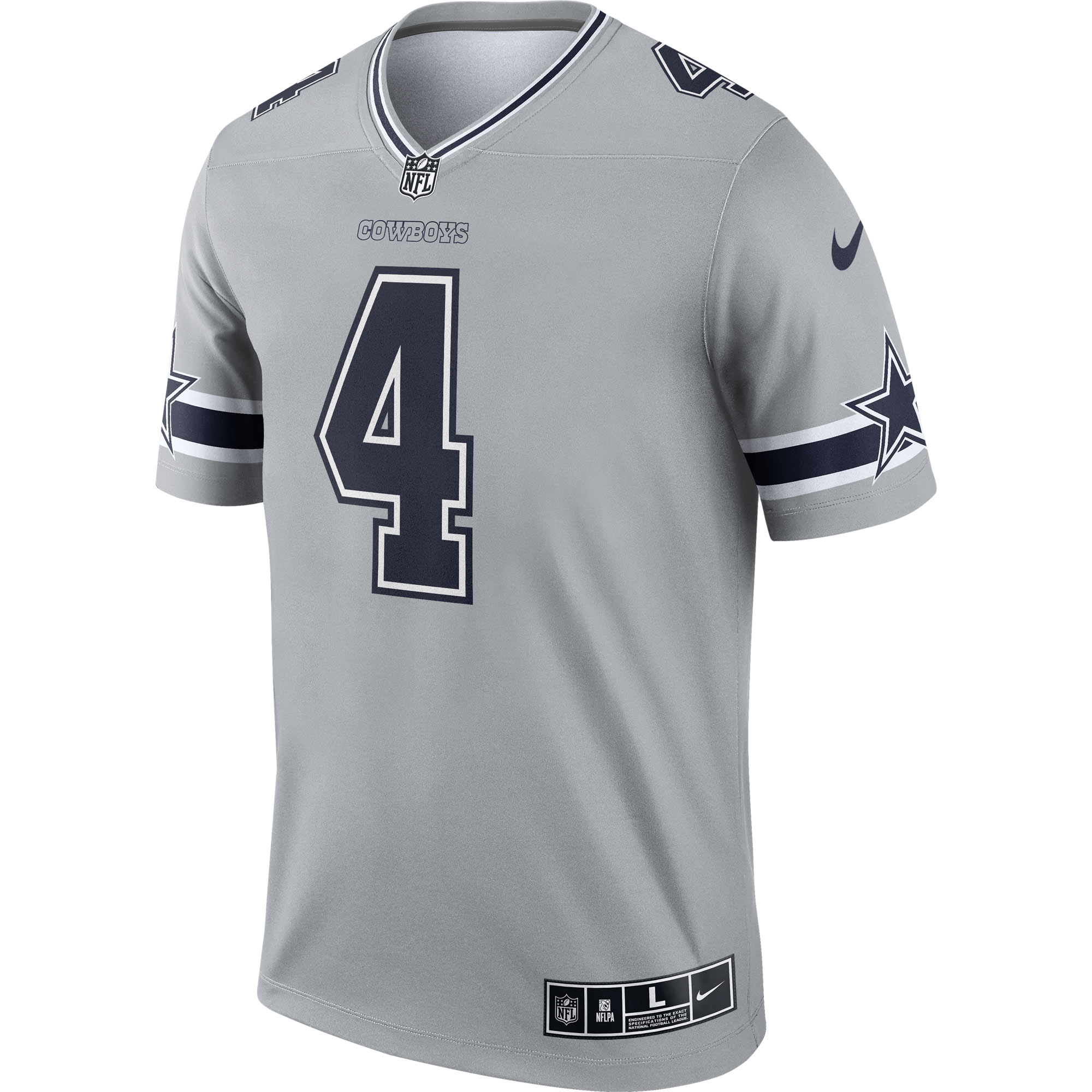 Men's Dallas Cowboys Dak Prescott Gray Inverted Legend Player Performance Top JS9352 nicesnker - Image 2