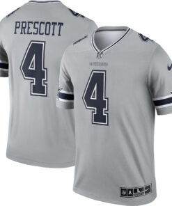 Men's Dallas Cowboys Dak Prescott Gray Inverted Legend Player Performance Top JS9352 nicesnker