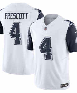 Men's Dallas Cowboys Dak Prescott White Vapor F.U.S.E. Limited Jersey JS6634 nicesnker