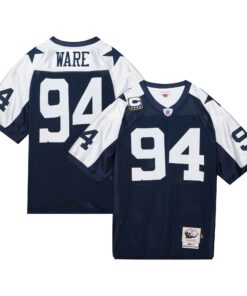 Men's Dallas Cowboys DeMarcus Ware Mitchell & Ness Navy 2011 Throwback Retired Player Jersey JS1515 nicesnker