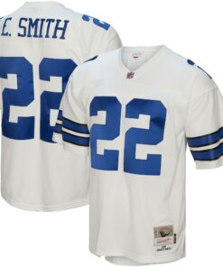 Men's Dallas Cowboys Emmitt Smith Mitchell & Ness White Legacy Jersey JS8366 nicesnker