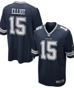 Men's Dallas Cowboys Ezekiel Elliott Navy Team Game Jersey JS2849 nicesnker