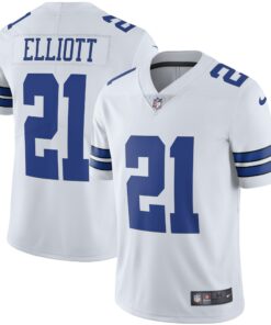 Men's Dallas Cowboys Ezekiel Elliott White Vapor Limited Player Jersey JS3968 nicesnker