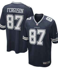 Men's Dallas Cowboys Jake Ferguson Navy Team Game Jersey JS7287 nicesnker