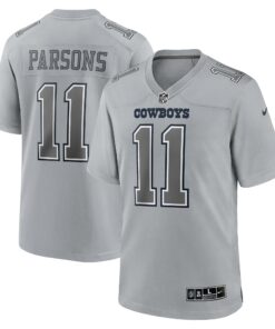 Men's Dallas Cowboys Micah Parsons Gray Atmosphere Fashion Game Jersey JS8325 nicesnker