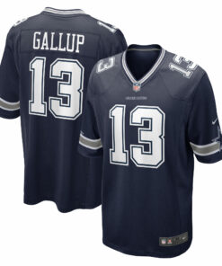 Men's Dallas Cowboys Michael Gallup Navy Game Jersey JS8907 nicesnker