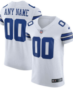 Men's Dallas Cowboys White Vapor Elite Custom Jersey JS3369 nicesnker