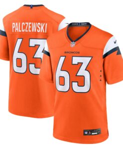 Men's Denver Broncos Alex Palczewski Orange Team Game Jersey JS9069 nicesnker