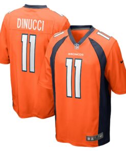 Men's Denver Broncos Ben DiNucci Orange Team Game Jersey JS5966 nicesnker