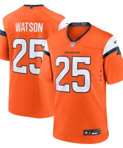 Men's Denver Broncos Blake Watson Orange Team Game Jersey JS4969 nicesnker