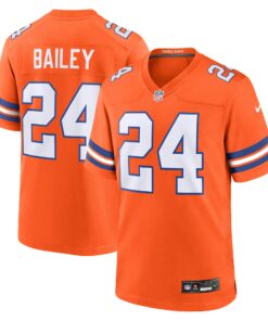 Men's Denver Broncos Champ Bailey Orange Mile High Collection 1977 Throwback Retired Player Game Jersey JS6128 nicesnker