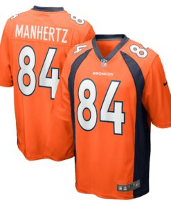 Men's Denver Broncos Chris Manhertz Orange Game Player Jersey JS2782 nicesnker