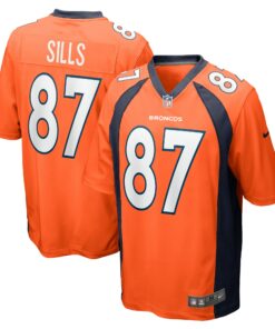 Men's Denver Broncos David Sills Orange Team Game Jersey JS4910 nicesnker