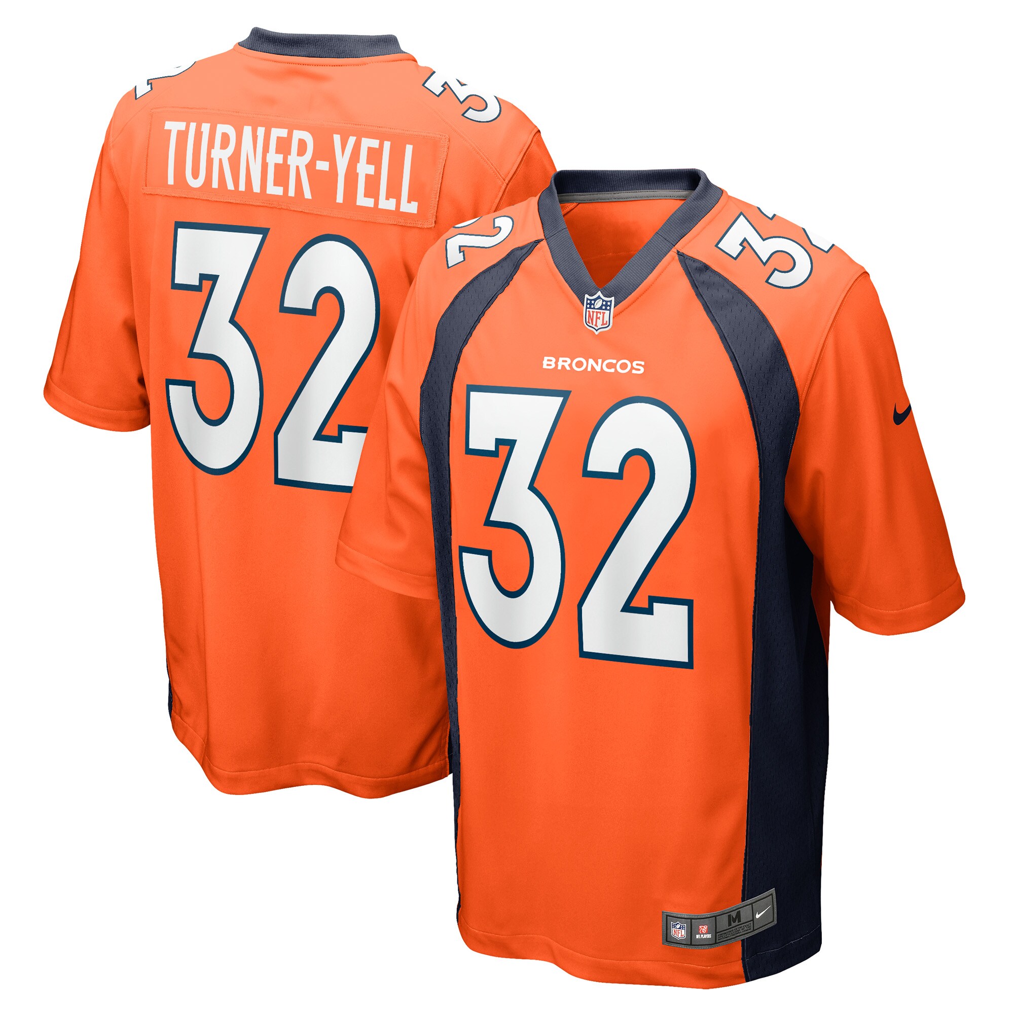 Men's Denver Broncos Delarrin Turner-Yell Orange Game Player Jersey JS6589 nicesnker