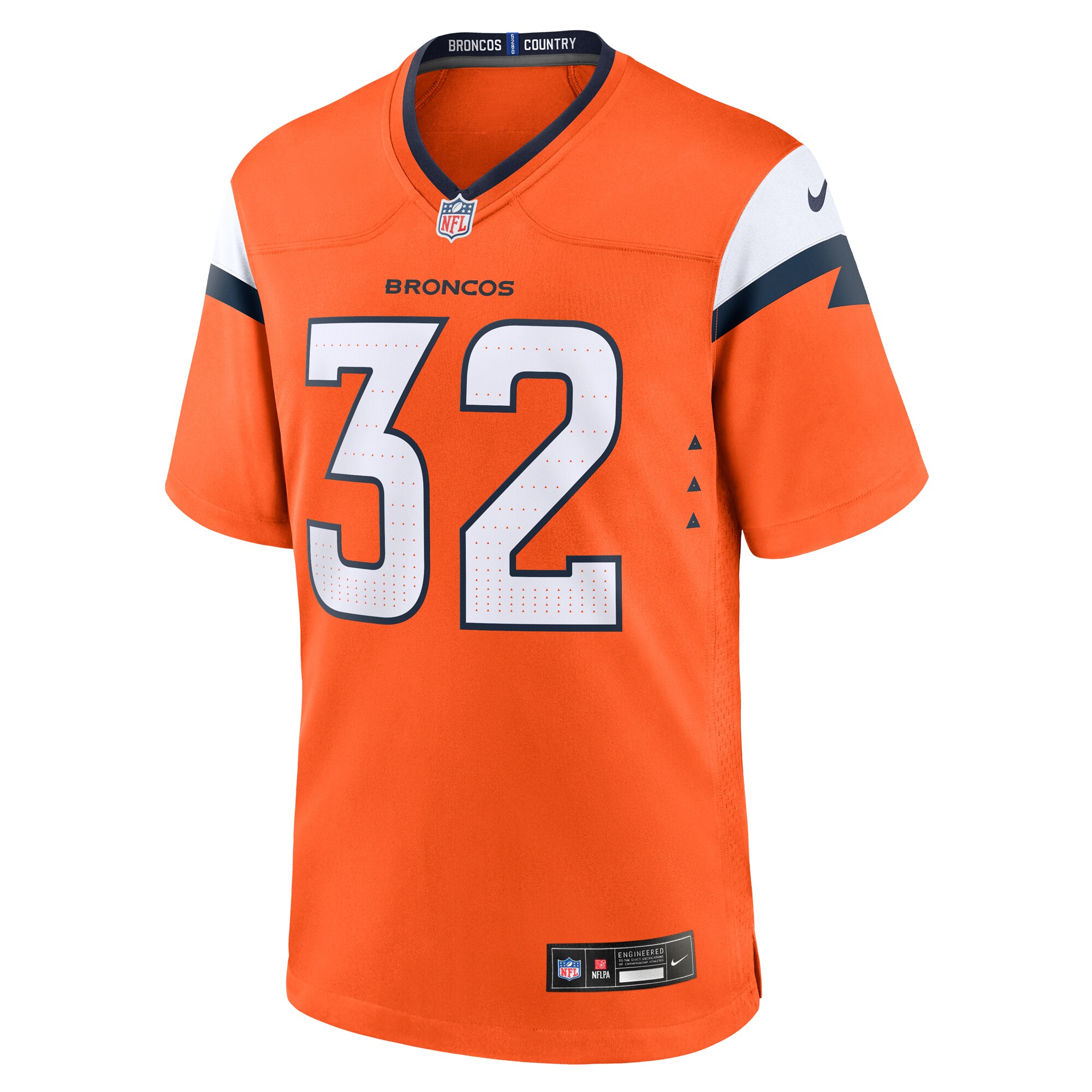 Men's Denver Broncos Delarrin Turner-Yell Orange Team Game Jersey JS7831 nicesnker - Image 2