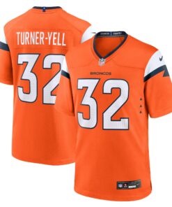 Men's Denver Broncos Delarrin Turner-Yell Orange Team Game Jersey JS7831 nicesnker