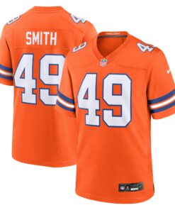 Men's Denver Broncos Dennis Smith Orange Mile High Collection 1977 Throwback Retired Player Game Jersey JS6838 nicesnker