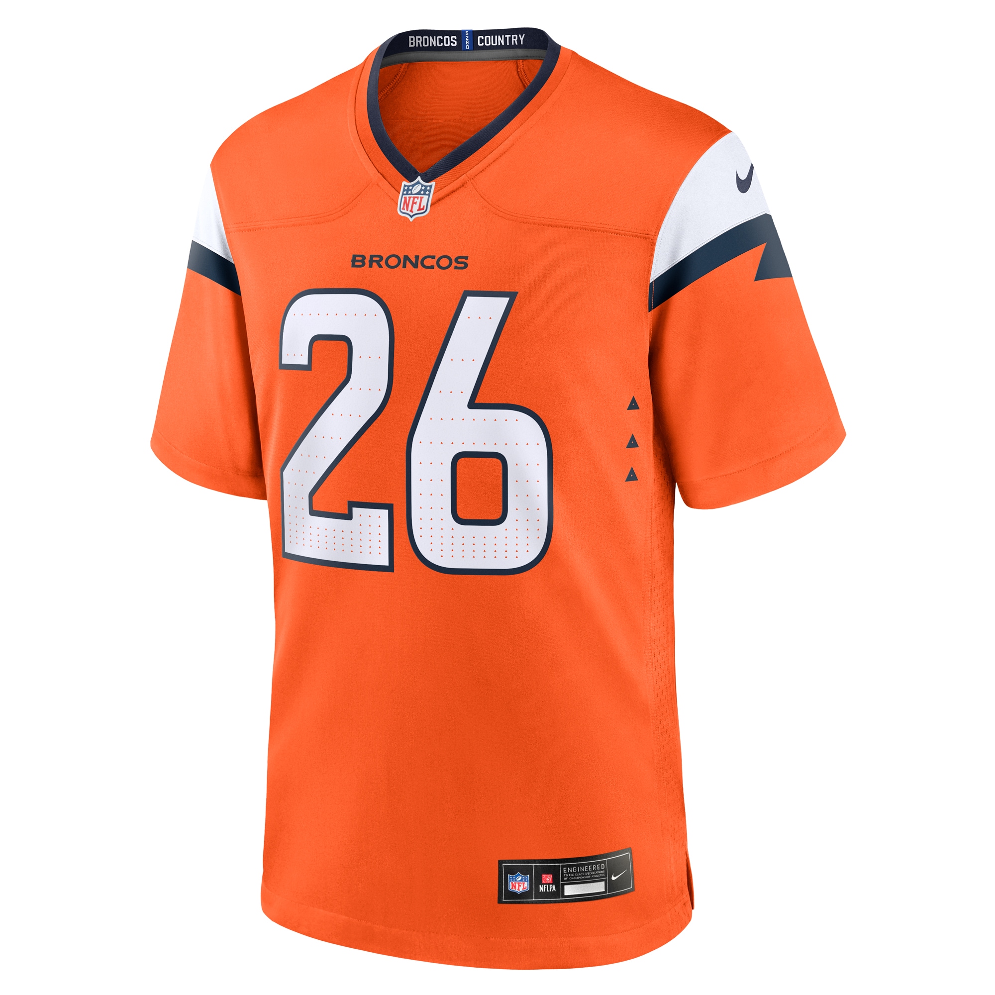Men's Denver Broncos Devon Key Orange Team Game Jersey JS4949 nicesnker - Image 2