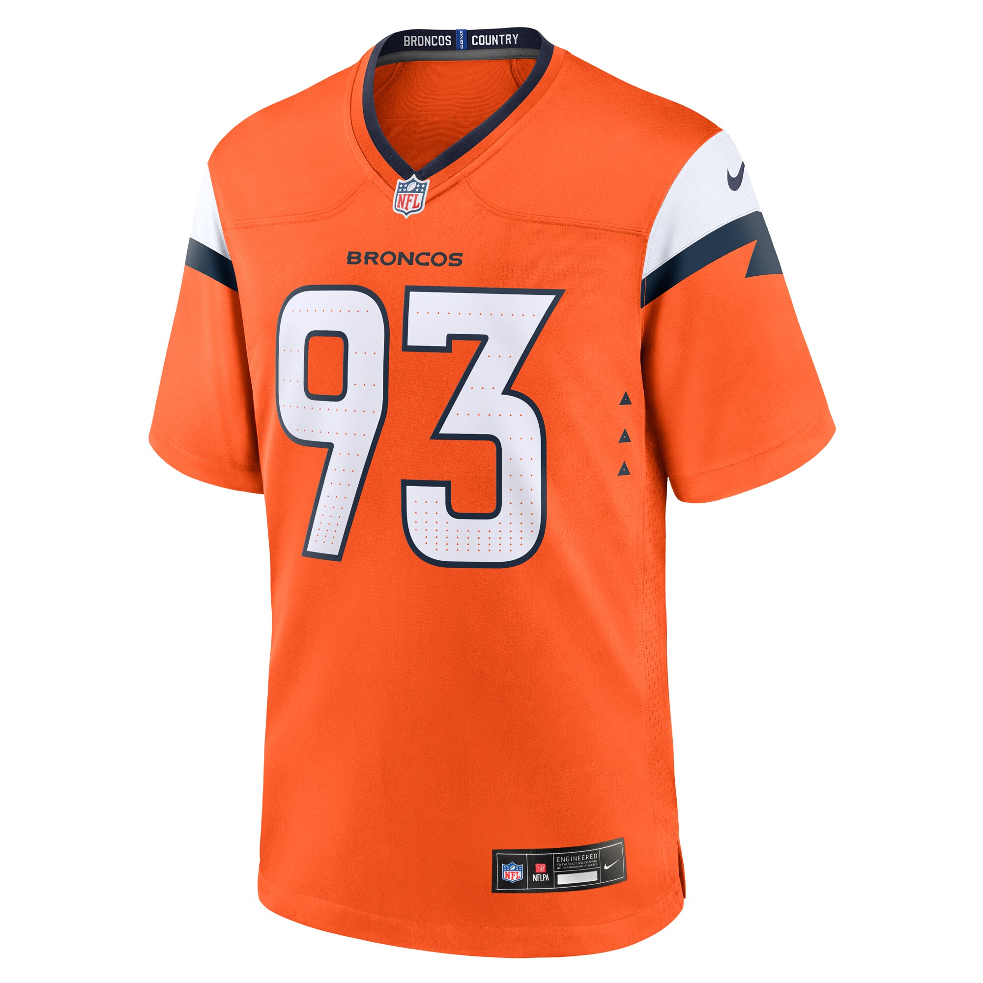Men's Denver Broncos D.J. Jones Orange Team Game Jersey JS8105 nicesnker - Image 2