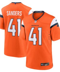 Men's Denver Broncos Drew Sanders Orange Team Game Jersey JS7883 nicesnker
