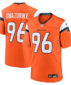Men's Denver Broncos Eyioma Uwazurike Orange Team Game Jersey JS9749 nicesnker