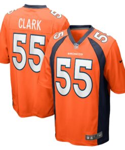 Men's Denver Broncos Frank Clark Orange Team Game Jersey JS6421 nicesnker