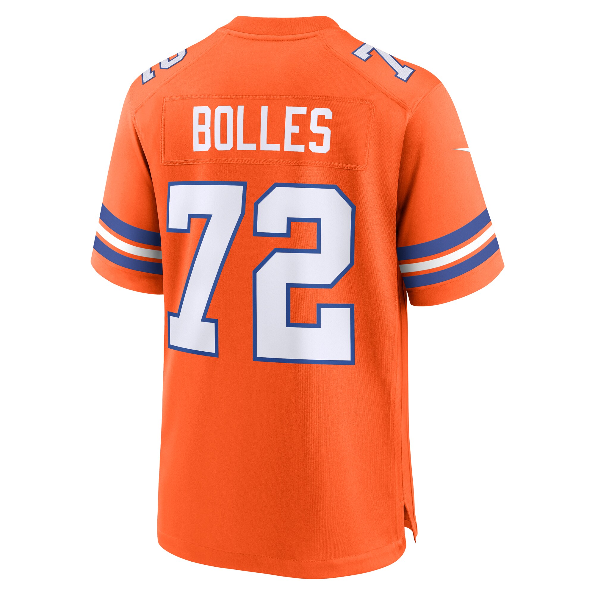 Men's Denver Broncos Garrett Bolles Orange Mile High Collection 1977 Throwback Player Game Jersey JS2021 nicesnker - Image 3