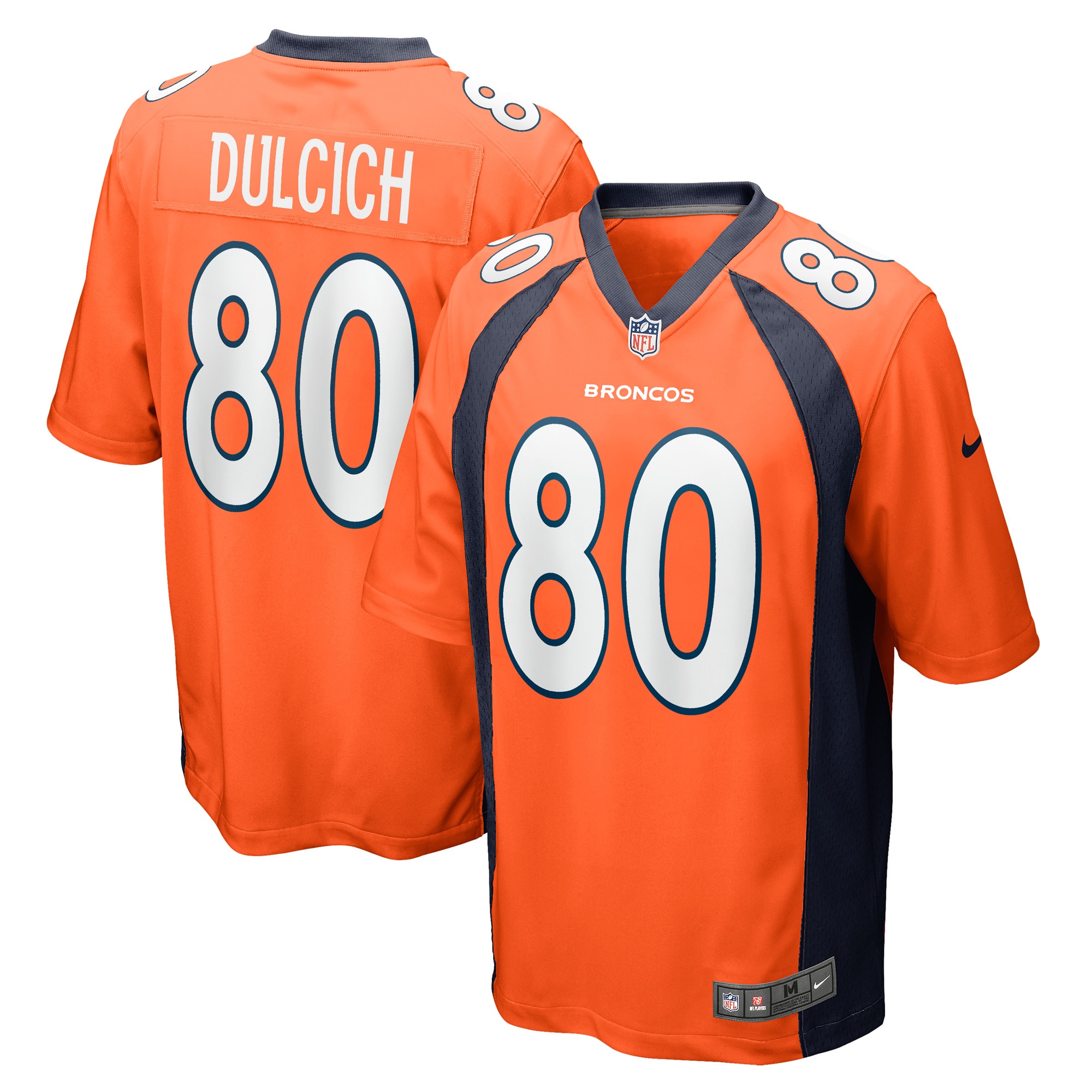 Men's Denver Broncos Greg Dulcich Orange Game Player Jersey JS1847 nicesnker