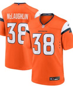 Men's Denver Broncos Jaleel McLaughlin Orange Team Game Jersey JS4102 nicesnker