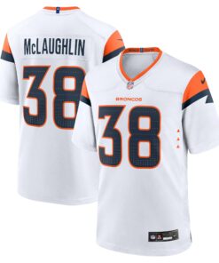 Men's Denver Broncos Jaleel McLaughlin White Game Jersey JS2365 nicesnker