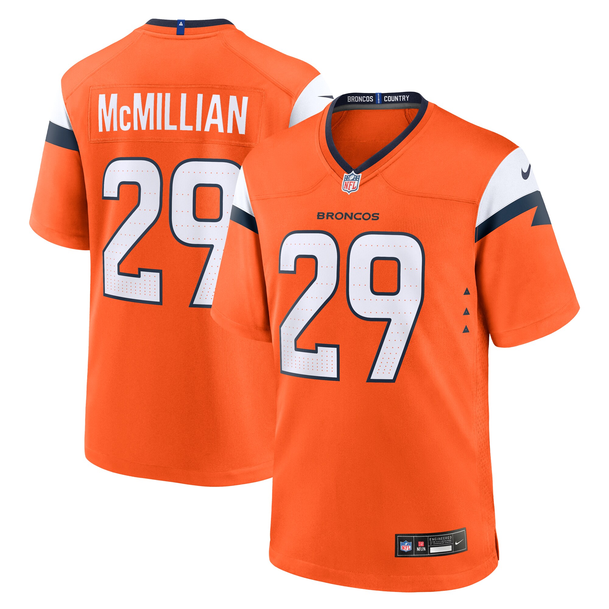 Men's Denver Broncos Ja'Quan McMillian Orange Team Game Jersey JS2838 nicesnker