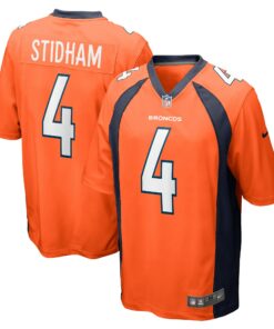 Men's Denver Broncos Jarrett Stidham Orange Game Player Jersey JS3204 nicesnker